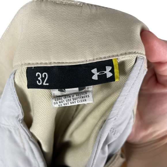 Under Armour Stretch Performance Golf Shorts Men’s 32 Khaki Nylon Blend - Picture 5 of 6